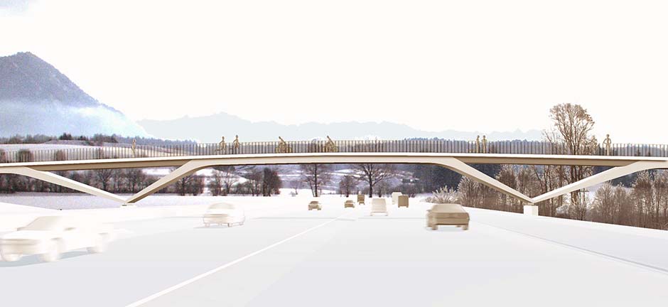 Bild zum Projekt Wettbewerb Geh- und Radwegbrücke über die Iller und B19