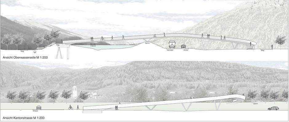 Bild zum Projekt Wettbewerb Fußgängerüberführung Bahnhof Samedan, Cho d' Punt (Schweiz)