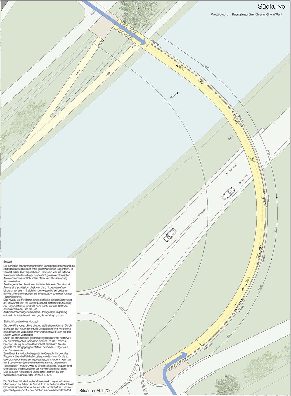 Bild zum Projekt Wettbewerb Fußgängerüberführung Bahnhof Samedan, Cho d' Punt (Schweiz)