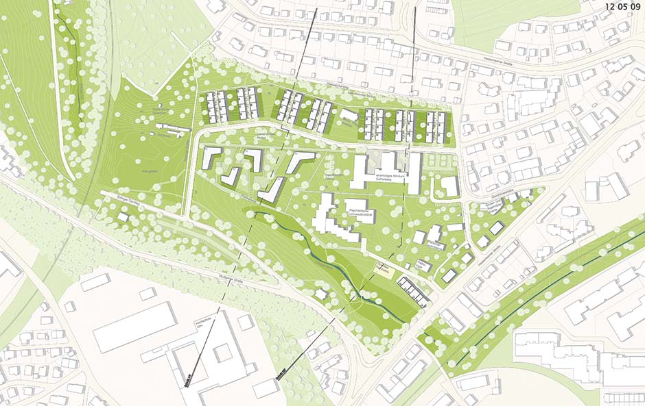 Bild zum Projekt Wettbewerb Neuordnung Klinikbereich Safranberg, Ulm