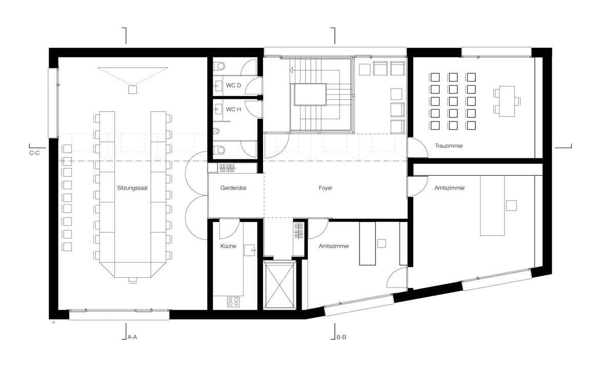 Bild zum Projekt Wettbewerb Rathaus Wolfertschwenden