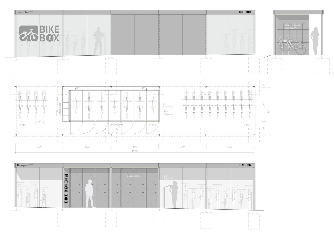 Bild zum Projekt Modulare Radstationen "Bike Boxen" im Stadtgebiet Kempten