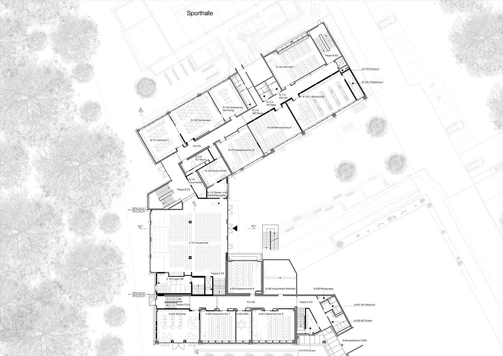 Bild zum Projekt Generalsanierung der staatlichen Realschule Obergünzburg (Alt- und Zwischenbau)