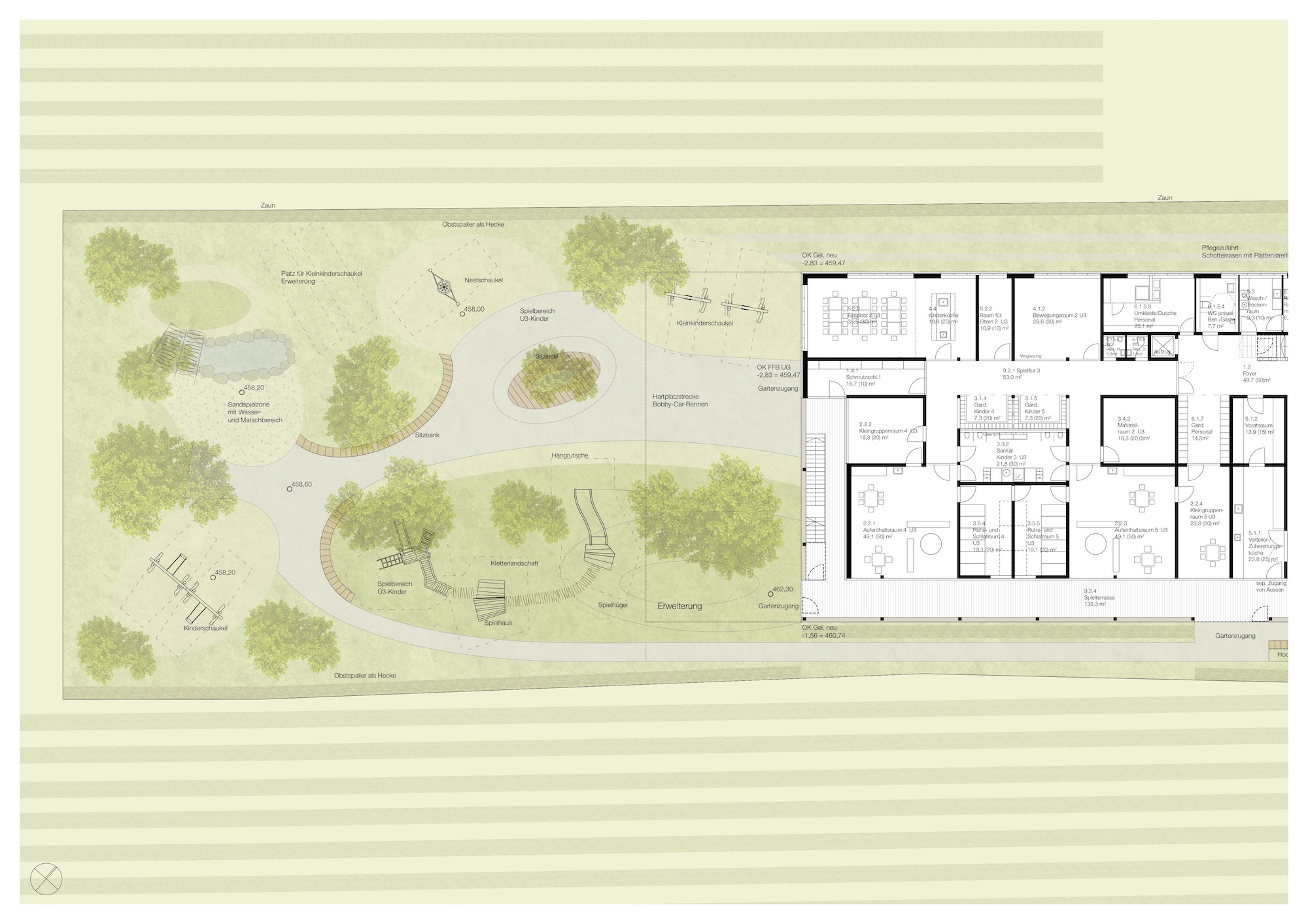 Kindertagesstätte Loreto Tettnang - Spielgarten Bild zum Projekt Verhandlungsverfahren Kindertagesstätte Loreto, Tettnang