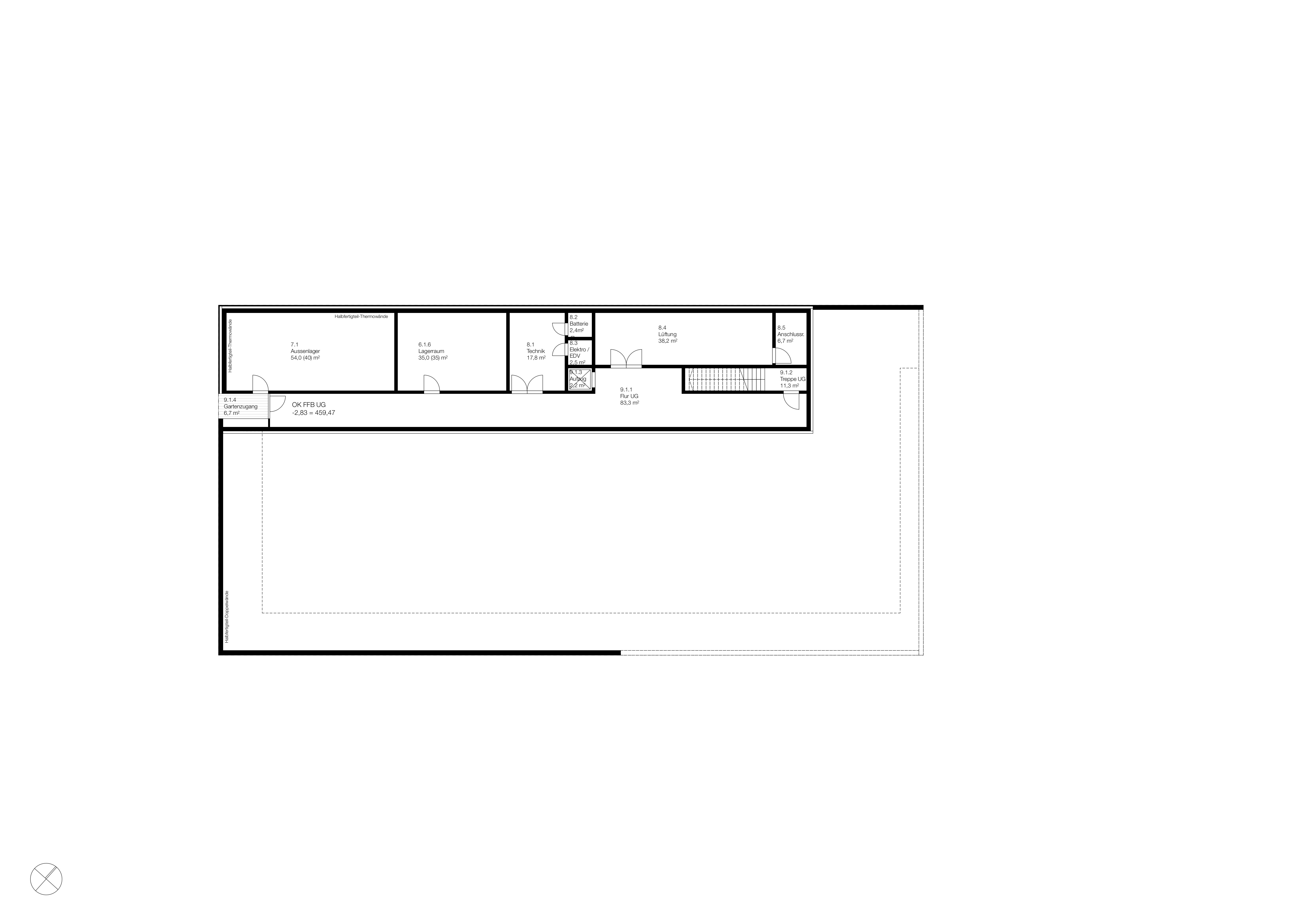 Kindertagesstätte Loreto Tettnang - Grundriss Untergeschoss Bild zum Projekt Kindertagesstätte Loreto, Tettnang