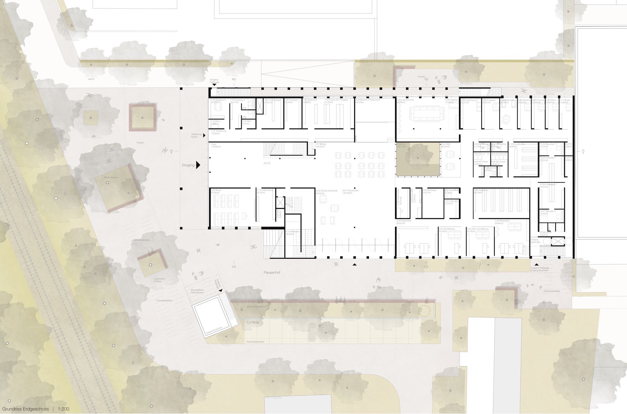 Bild zum Projekt Wettbewerb Neubau Fachoberschule Starnberg