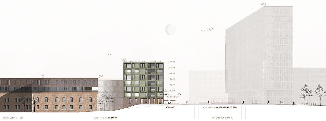 Bild zum Projekt Mehrfachbeauftragung Entwicklung Areal ehem Kriegsspital Neu-Ulm