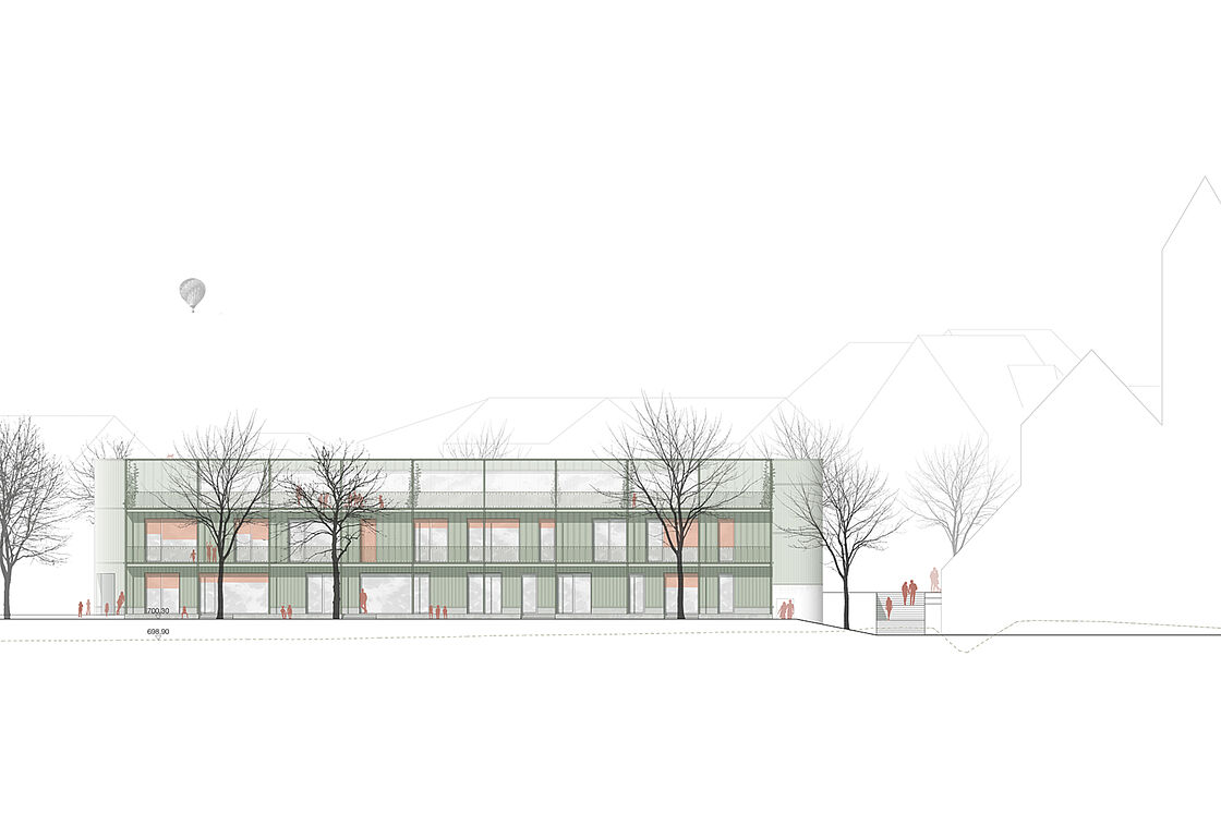 Praesentationsplaene Bild zum Projekt Wettbewerb Kindertagesstätte Waltenhofen-Hegge mit Wohnungsbau