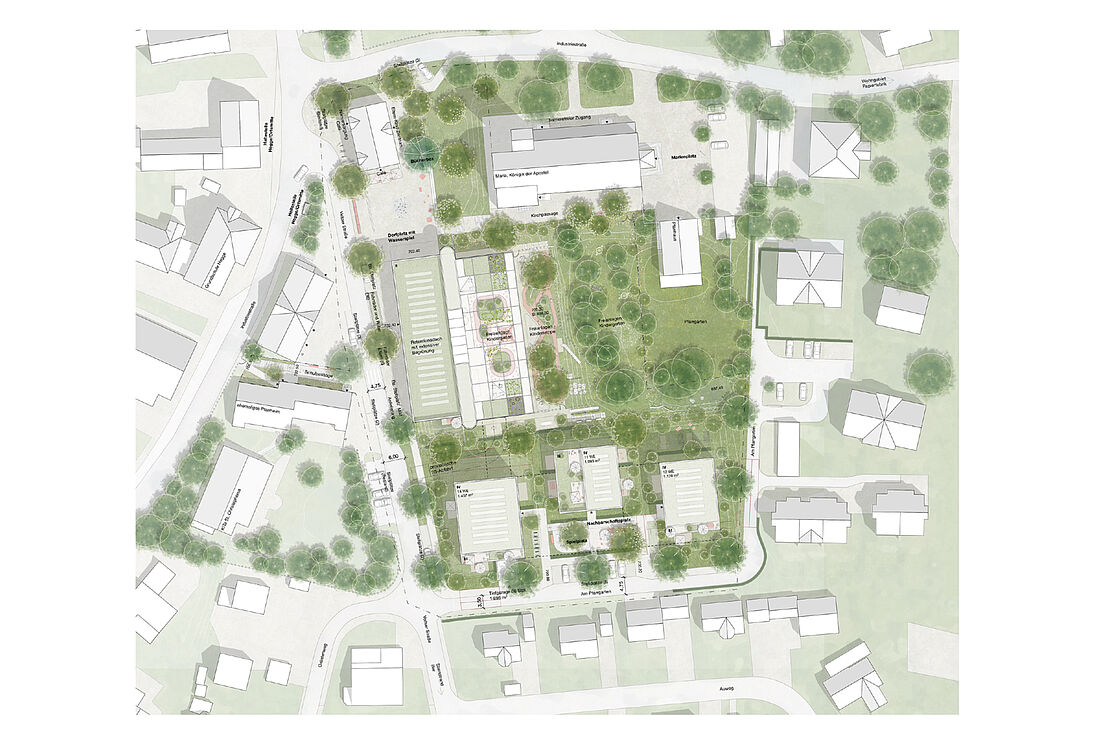 Praesentationsplaene Bild zum Projekt Wettbewerb Kindertagesstätte Waltenhofen-Hegge mit Wohnungsbau